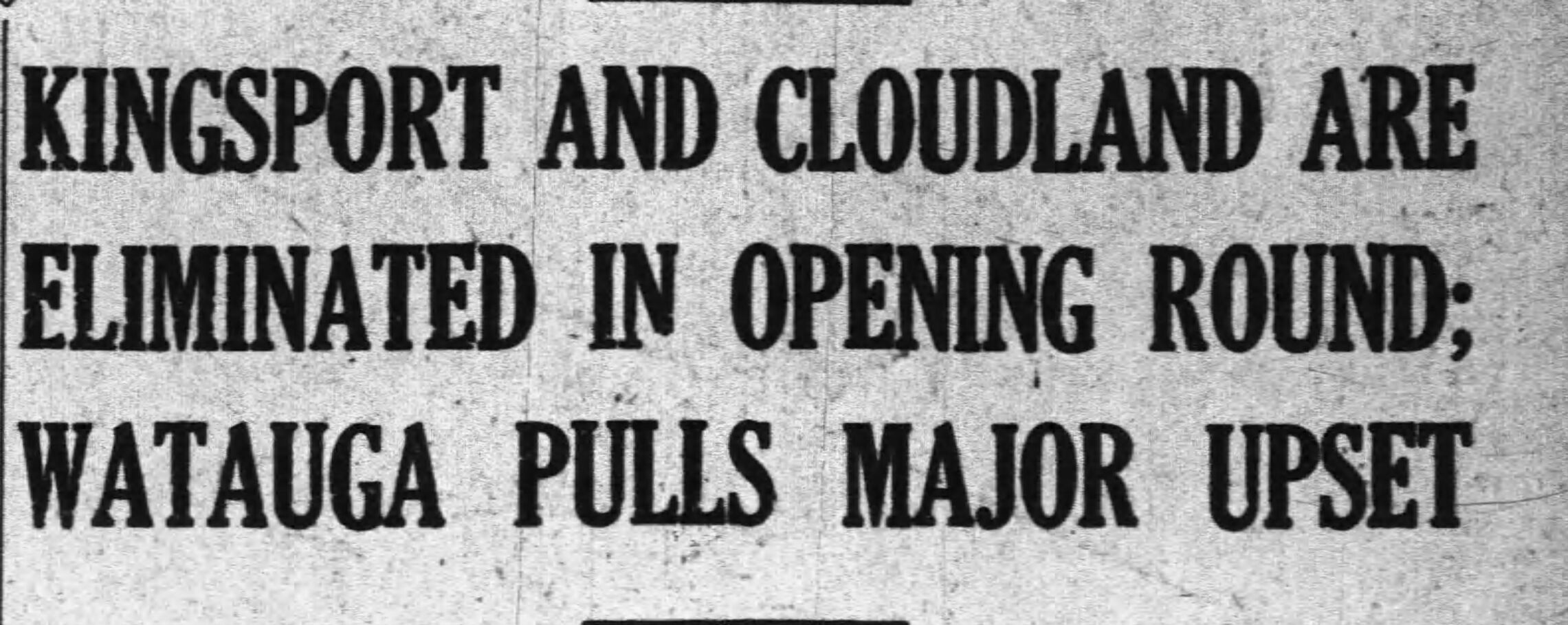 Kingsport paper headline, 1938